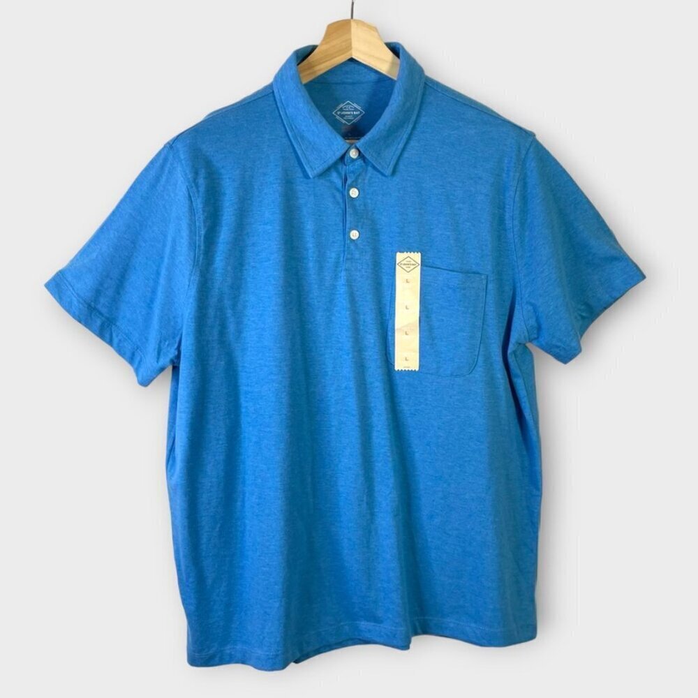 🦜 New St John's Bay Blue Polo Size L